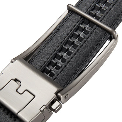 Men’s Cowskin Leather Belt – Luxury Automatic Buckle Designer Style in Black or Brown (3.5cm)