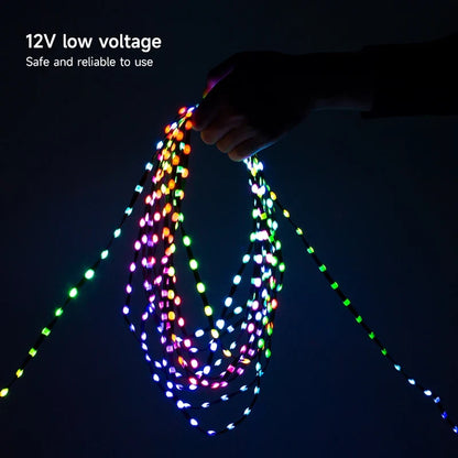 WS2811 RGB Pixel String Lights - DC12V 3-Pin Addressable IP68 Fairy Lights for Room, Ramadan & Outdoor Decor