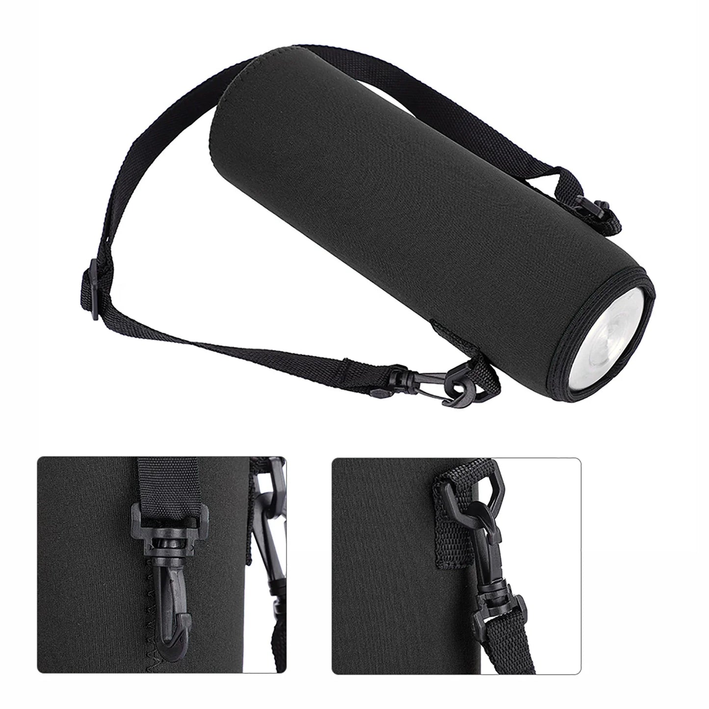 1L Neoprene Water Bottle Carrier Bag - Insulated Bottle Cover Pouch with Adjustable Shoulder Strap