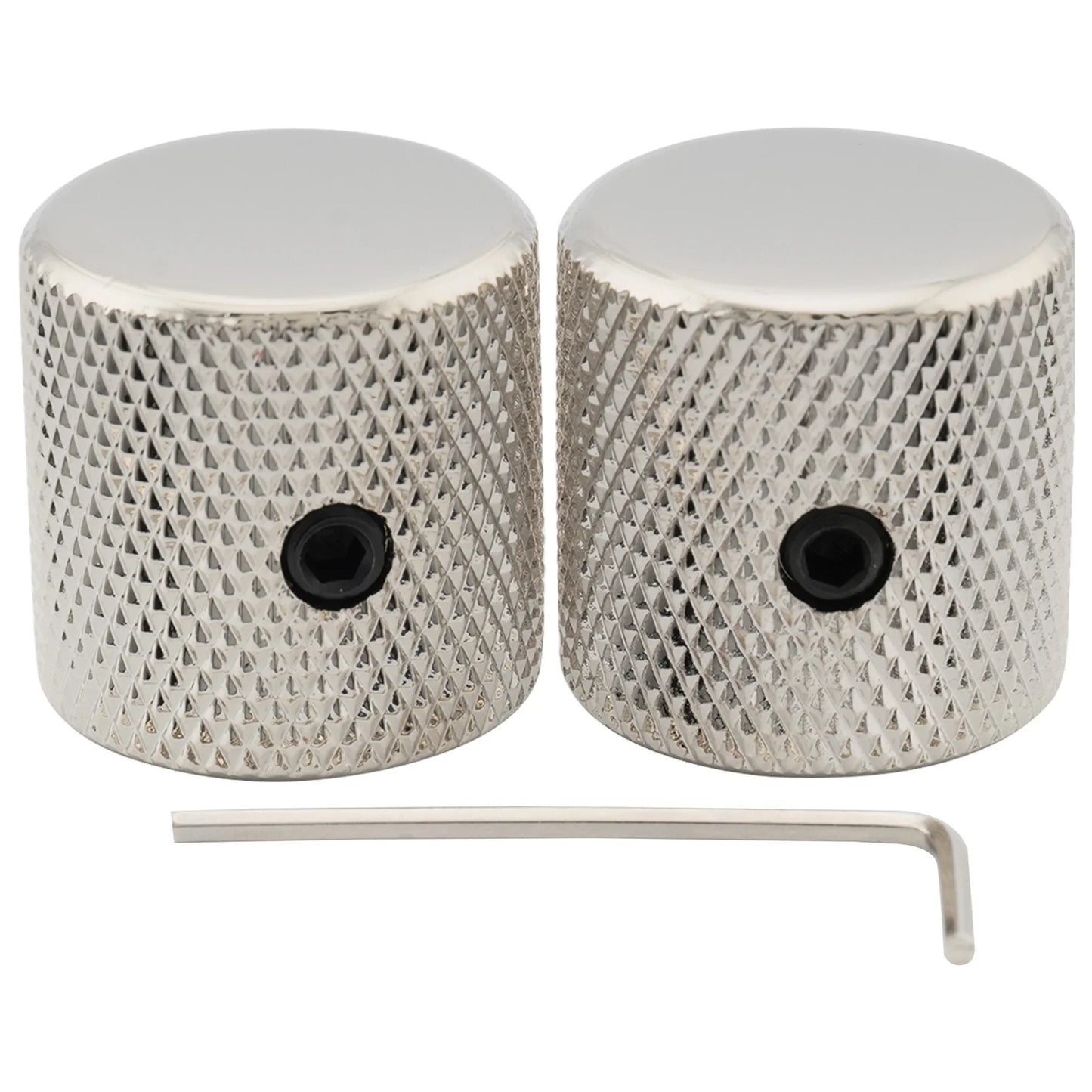 Musiclily Pro Guitar Control Knobs - 1/4 Inch Steel Flat Top Knobs with Set Screws for Electric Guitar & Bass (2PCS)