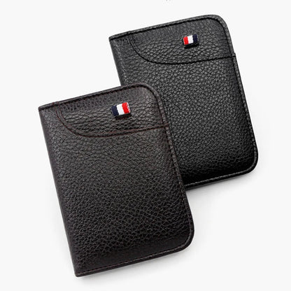 Portable Super Slim PU Leather Wallet - Mini Credit Card Holder for Men, Thin and Small Short Wallet