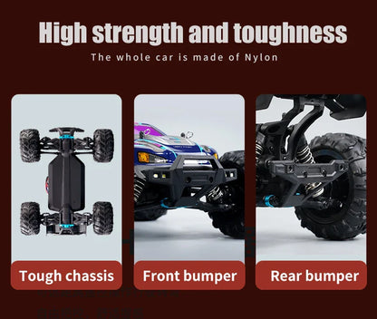 1:16 4WD RC Car – 70KM/H High-Speed Drift Monster Truck with LED, Remote Control, 4x4 for Kids, WLtoys 144001