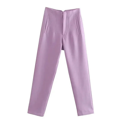 Women High Waist Office Pants - Fashion Formal Pencil Trousers for Workwear Business & Casual Outfits