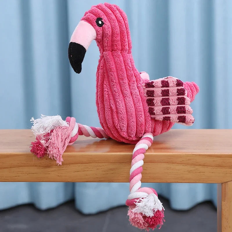Animal Shape Plush Dog Toy – Squeaky, Bite-Resistant Corduroy Toy for Puppies, Dogs, and Cats