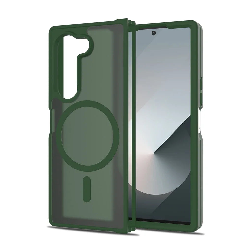 Z Fold7 Luxury Wireless Charging Case - Candy Color Translucent Magnetic Shockproof Cover for Samsung Galaxy Z Fold 7 & Fold 6