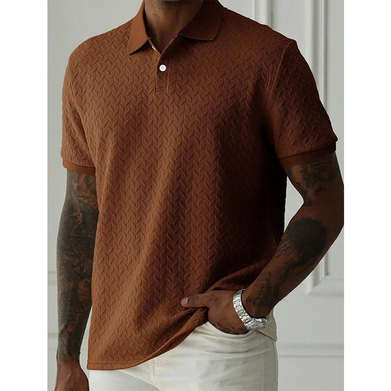Men's Solid Color Polo Shirt - Summer Short Sleeve Breathable Streetwear Casual Top