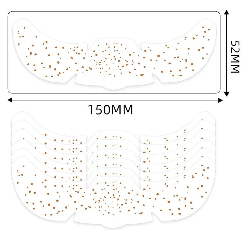 6pcs Metallic Fake Freckles Temporary Tattoos — Gold & Silver Face Stickers for Makeup and Hot Stamping