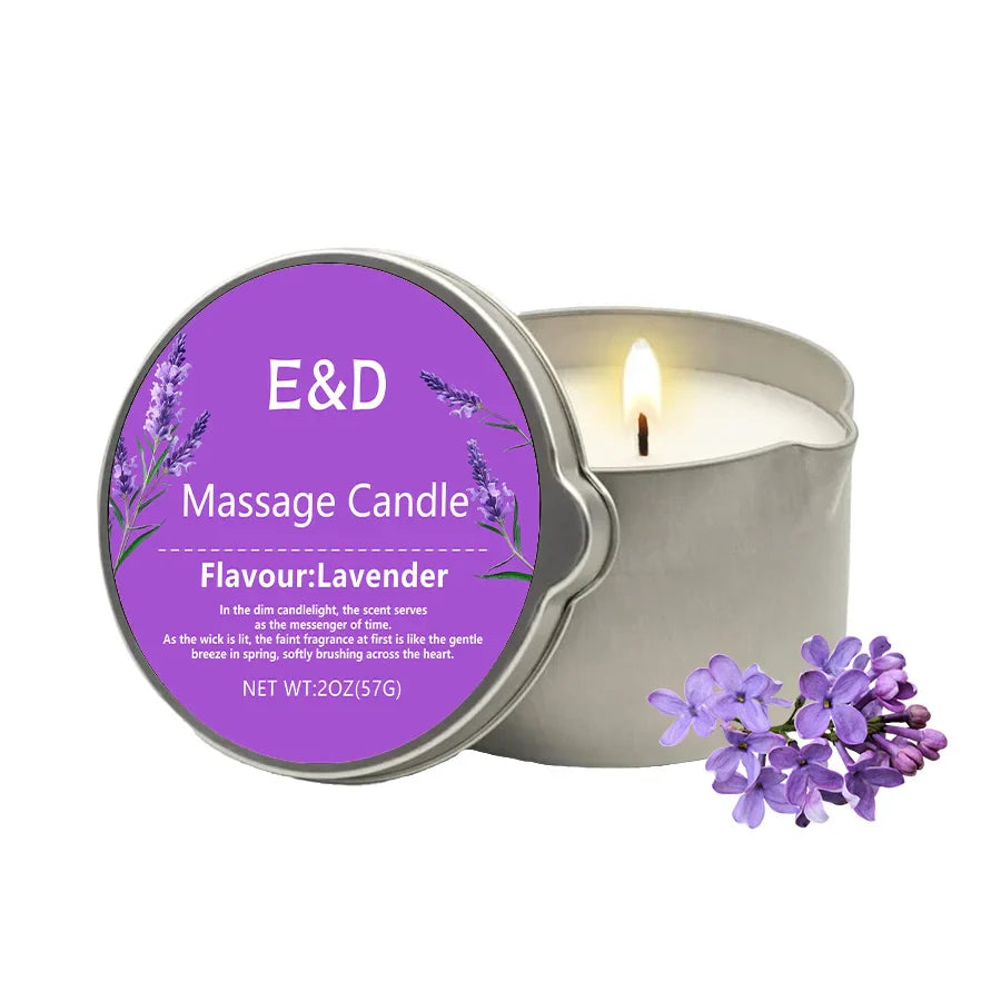 Massage Oil Candle – Aromatherapy Stress Relief Scented Candle for Skin Moisturizing & Spa Relaxation Luxury Home Wellness Candle