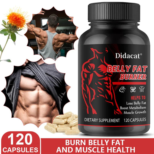 Men’s Belly Fat Burner Supplement – Caffeine-Free Metabolism Support for Fat Reduction, Muscle Definition & Ab Training Support