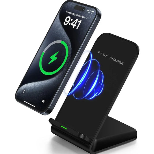 30W Wireless Charger Stand - Fast Charging Pad Dock for iPhone 17/16/15/14/13, Samsung & Xiaomi