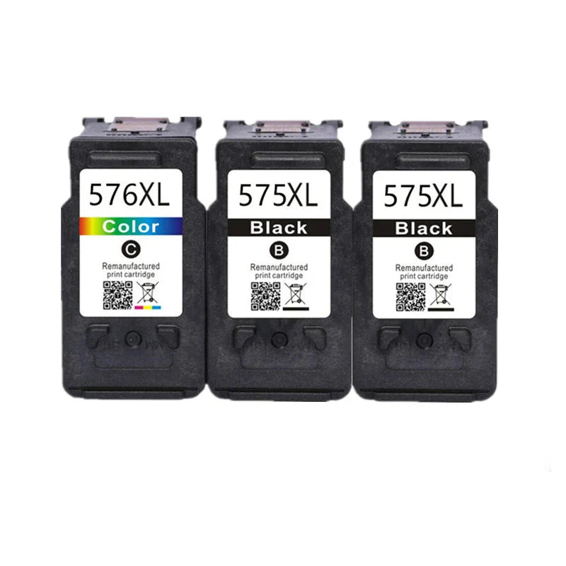Remanufactured 575XL / 576XL Ink Cartridges – PG-575 CL-576 Compatible for Canon PIXMA TS3550i TS3551i TR4750i TR4751i Printer Replacement Ink