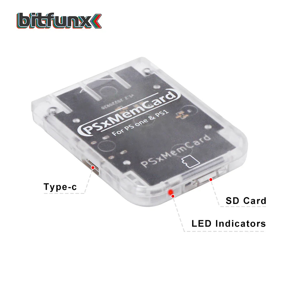 Bitfunx PSX Memory Card – PS1 Console Save Game Data for Sony PlayStation 1 & PS One