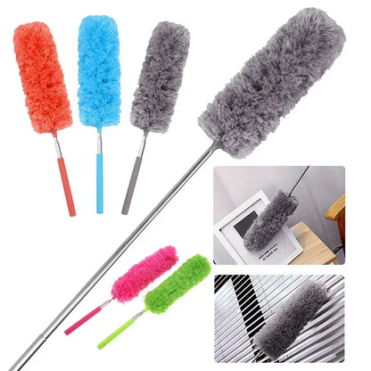 360° Electrostatic Dust Duster - Telescopic Flexible Microfiber Cleaning Brush with Stainless Steel Handle