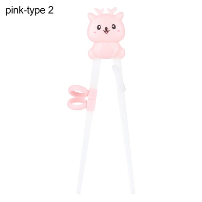 Cartoon Animal Training Chopsticks - Reusable Kids Learning Chopsticks for Baby Self-Feeding
