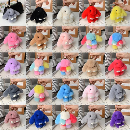 15cm Rabbit Fur Keychain – Fluffy Bunny Pendant for Women’s Bags, Car Keys & Decorative Accessories Gift