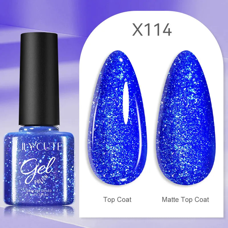 LILYCUTE Solid Color Gel Nail Polish 7ml - Semi-Permanent Soak Off UV LED Gel Varnish for Nail Manicure Art