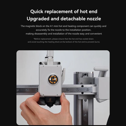 Bambu Lab A1 Mini Hardened Steel Hotend Kit - 0.2 0.4 0.6 0.8mm Nozzle Replacement Accessory for 3D Printer