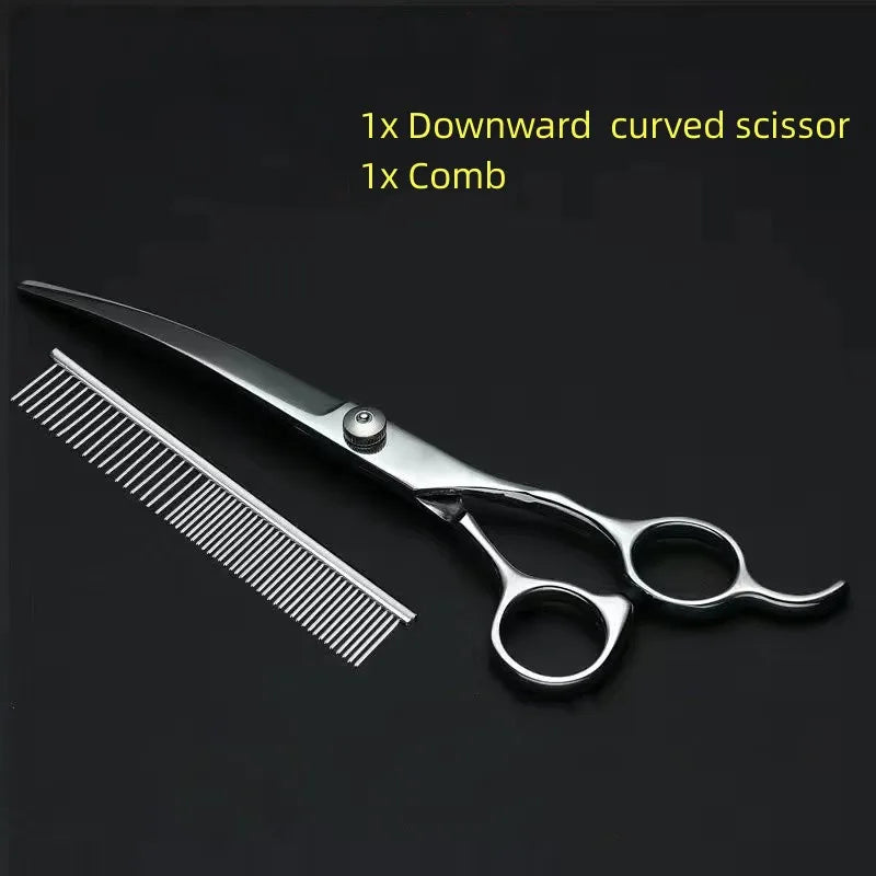 Pet Grooming Scissors Set – Professional Dog Hair Trimming Tools, Bent Scissors & Clippers for Teddy Haircuts