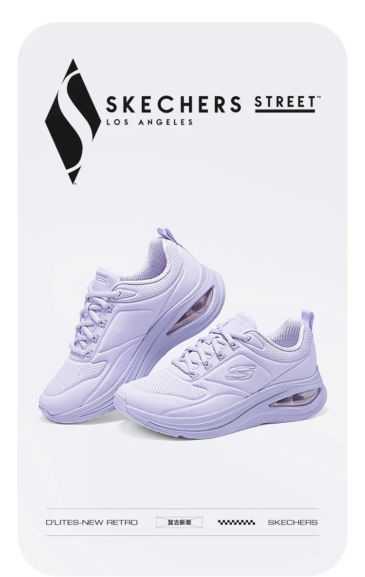 Skechers Women's Running Shoes - Leather Lace-Up Outdoor Sneakers, Anti-Skid Sports Tennis & Lightweight Walking Shoes