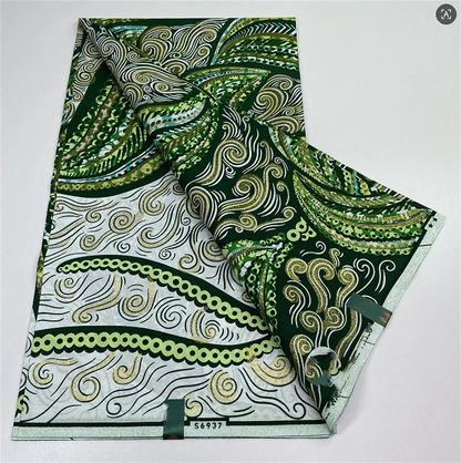 Original African Wax Print Fabric - 6 Yards 100% Cotton Nigerian Ankara Sewing Material
