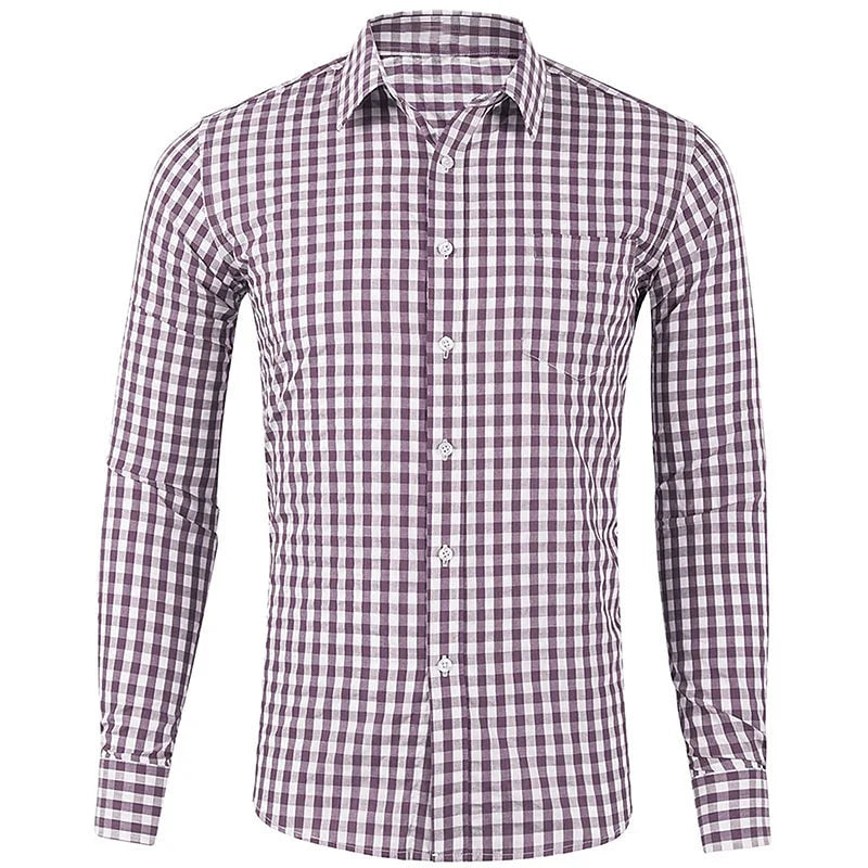 Men’s Plaid Long Sleeve Shirt - Casual 3D Printed Lapel Summer Shirt Unisex Fashion Top
