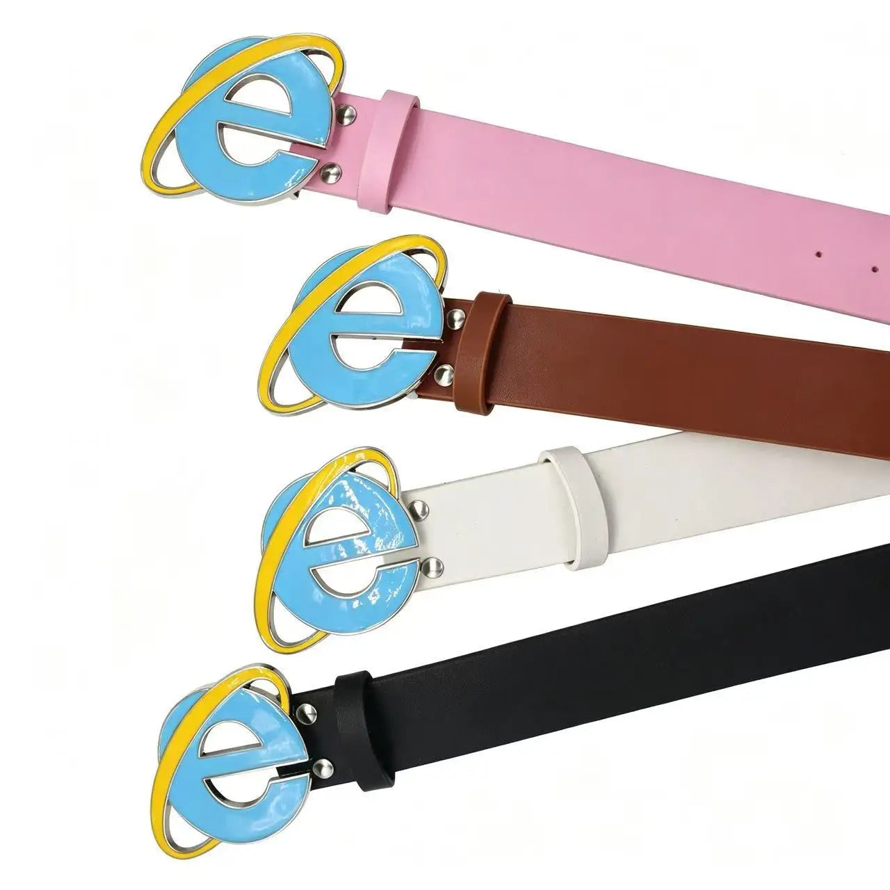 Y2K Internet Explorer Logo Belt - Nostalgic Unisex Punk Style Buckle for Men & Women