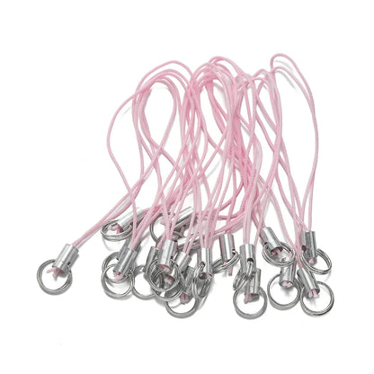 20/50pcs Polyester Lanyard Cord - Double Jump Ring Rope for Keychains, Phone Straps, DIY Crafts & Jewelry Making