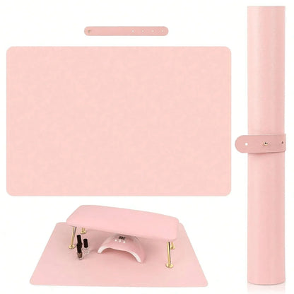 Portable Nail Art Armrest Mat - 1/2PCS Foldable Soft Microfiber Leather Table Pad for Nail Salons