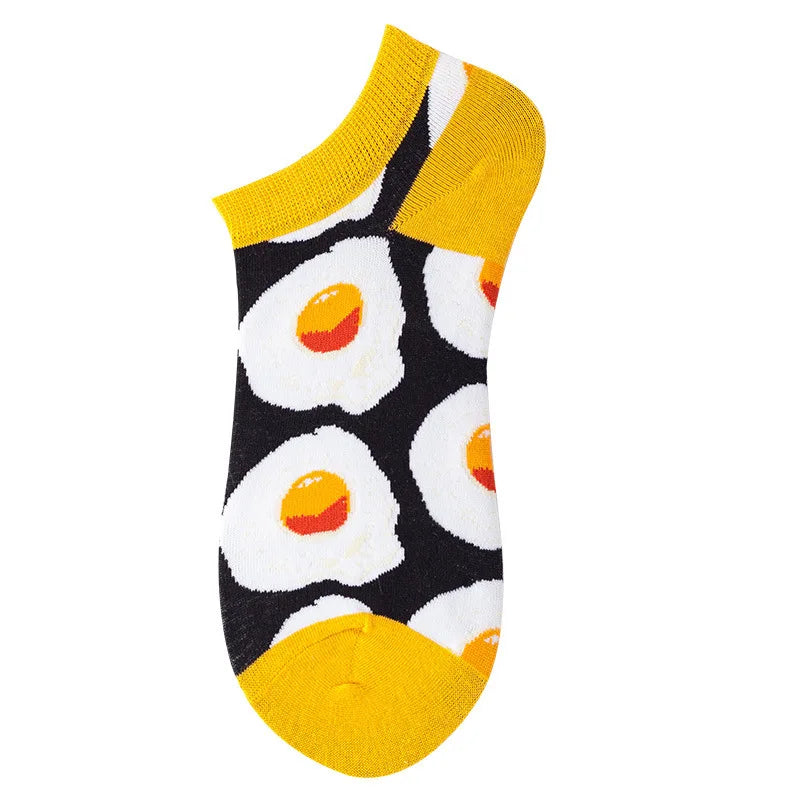 Combed Cotton Ankle Socks for Men & Women - Funny Beer, Fruit & Food Novelty Low Cut Socks (EU 38-43)