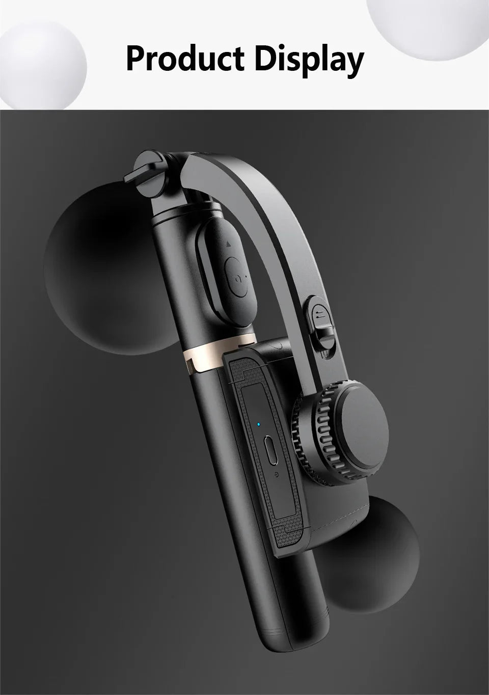 Q08 Handheld Gimbal Stabilizer with Selfie Stick & Fill Light – Bluetooth Tripod for Smartphone & Action Camera