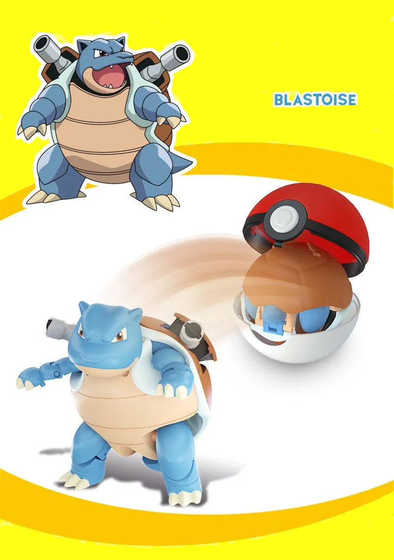 New Pokémon Action Figures – Pikachu, Charizard & Greninja Pocket Monster Poké Ball Deformation Toys for Kids Birthday Gifts