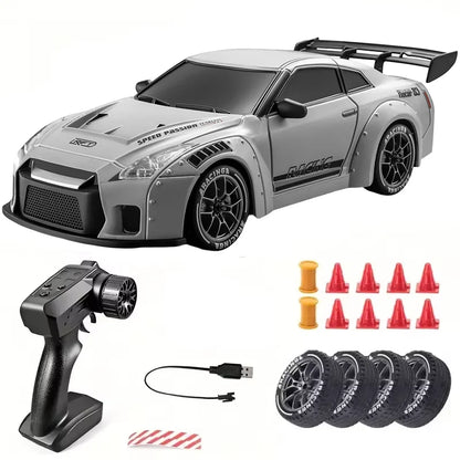 1:24 RC Drift Car — 4WD High-Speed Remote Control Sport Car with LED Lights & Extra Drifting Tire, Kids & Adult Gift