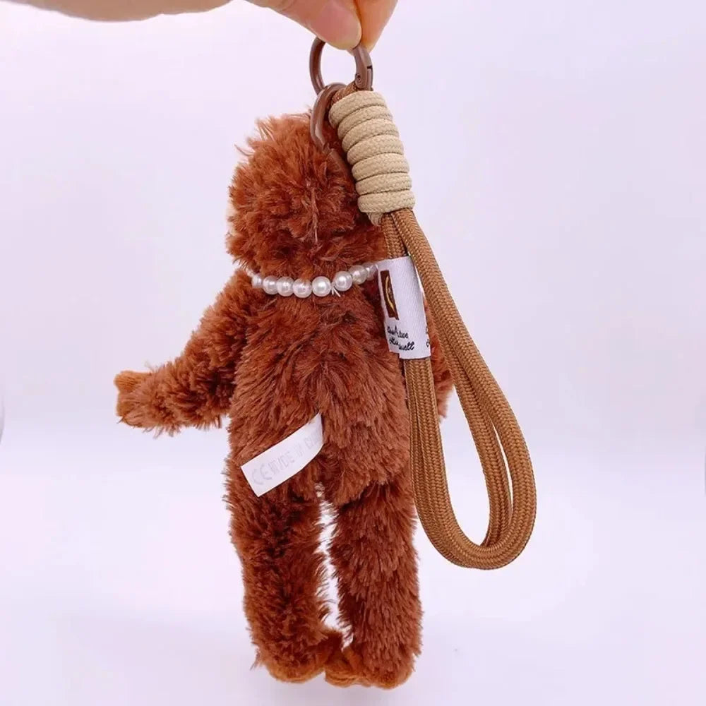Cute Monkey Plush Pendant Keychain – Soft Stuffed Hanging Doll Backpack & Bag Accessory 🐵✨