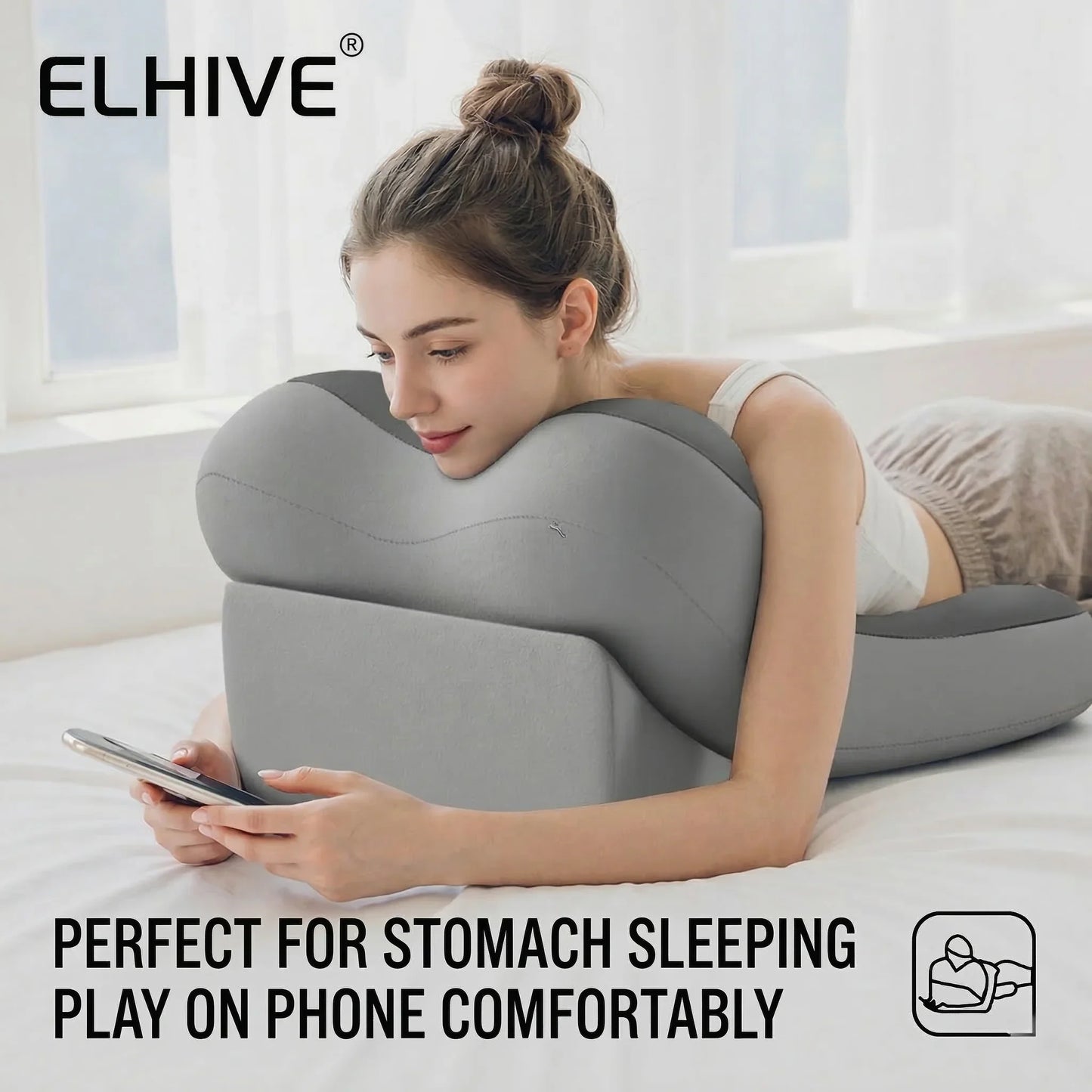 Adjustable Ergonomic Support Pillow - Back & Neck Comfort Cushion