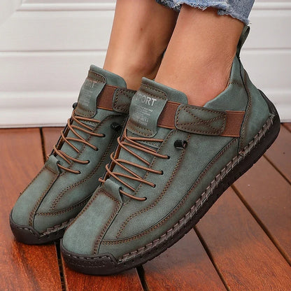 Women’s Mid-Calf Retro Boots - British Style Anti-Slip Workwear Loafers for Summer