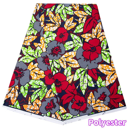Ankara African Wax Print Fabric - Batik Pagne Polyester Material for DIY Sewing, Patchwork & Wedding Dress Craft
