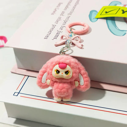 Plush Baby Keychain Bowknot Bag Pendant Hanging Charm for Phone Car Backpack Labobu Gift