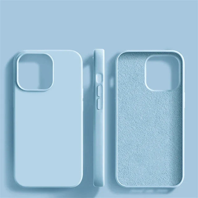 Original Liquid Silicone iPhone Case - Shockproof Soft Back Cover for iPhone 15, 14, 13, 12, 11 Pro Max & More