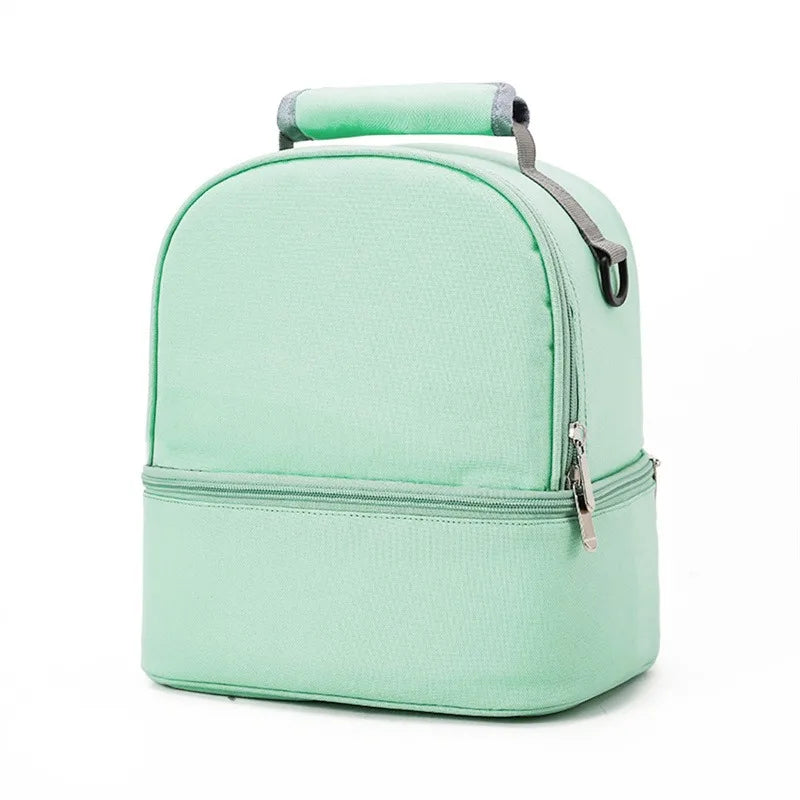 Insulated Double-Layer Mommy Bag — Large Capacity Travel & Picnic Baby Food Handbag