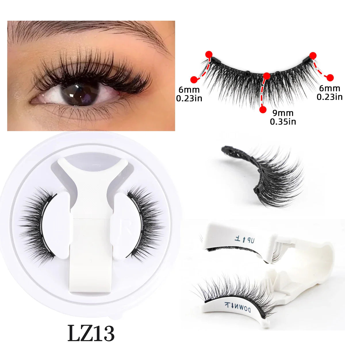 Handmade 3D Magnetic Mink Eyelashes – 1/2 Pairs Reusable False Lashes with Tweezers for Natural Long Look Makeup