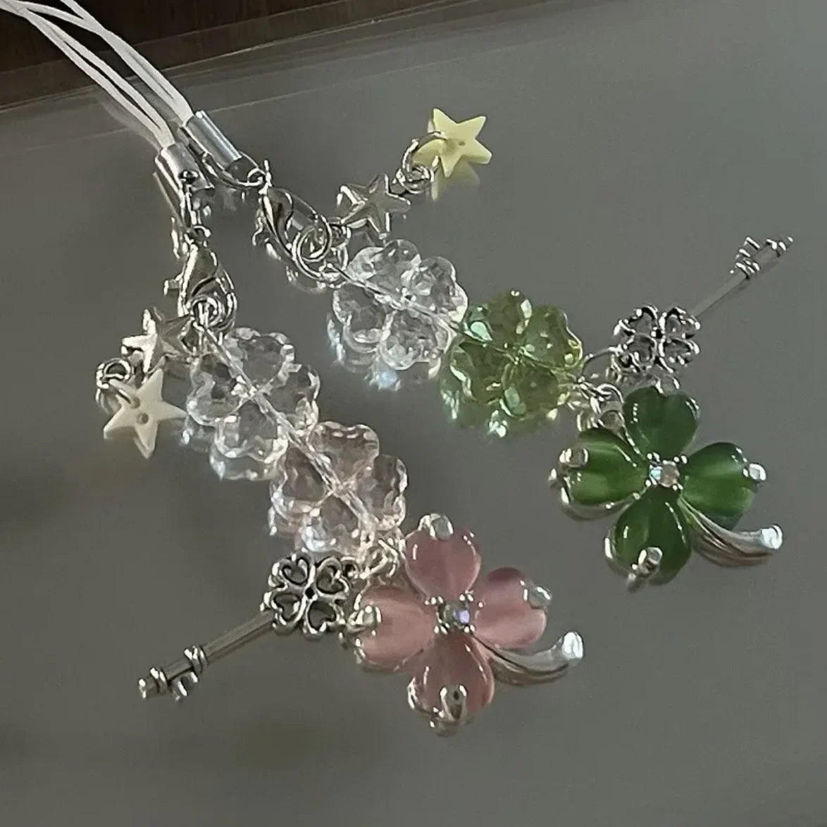 Lucky Leaf Phone Charm Pendant - Cute Key Chain Strap for Phone Case Samsung Bag Books Camera Accessories