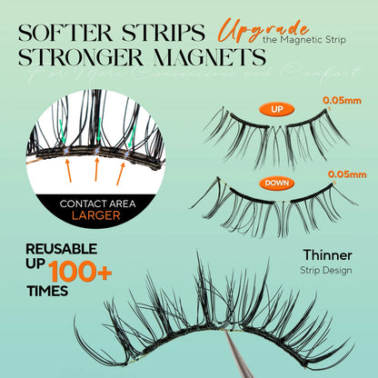 VYRILA Soft Magnetic Eyelashes – No Glue 3D Reusable Lashes for Natural Look & Easy Eye Makeup Application