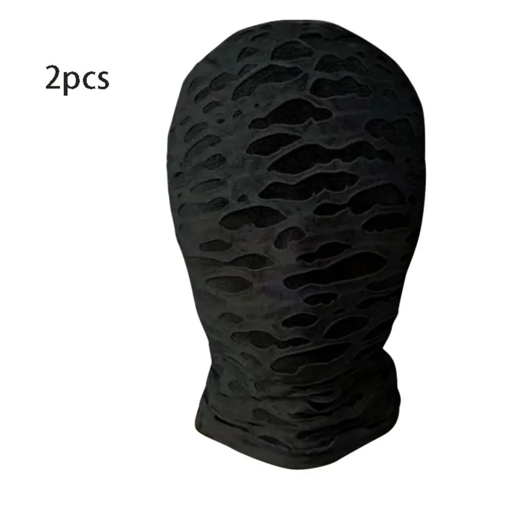 Black Cosplay Full Mask - Breathable Thin Hood Head Cover for Halloween & Costume Parties