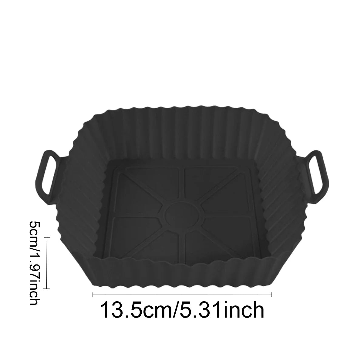 Reusable Silicone Air Fryer Liner Basket with Non-Stick Baking Tray & Pizza Pan for Kitchen Cooking