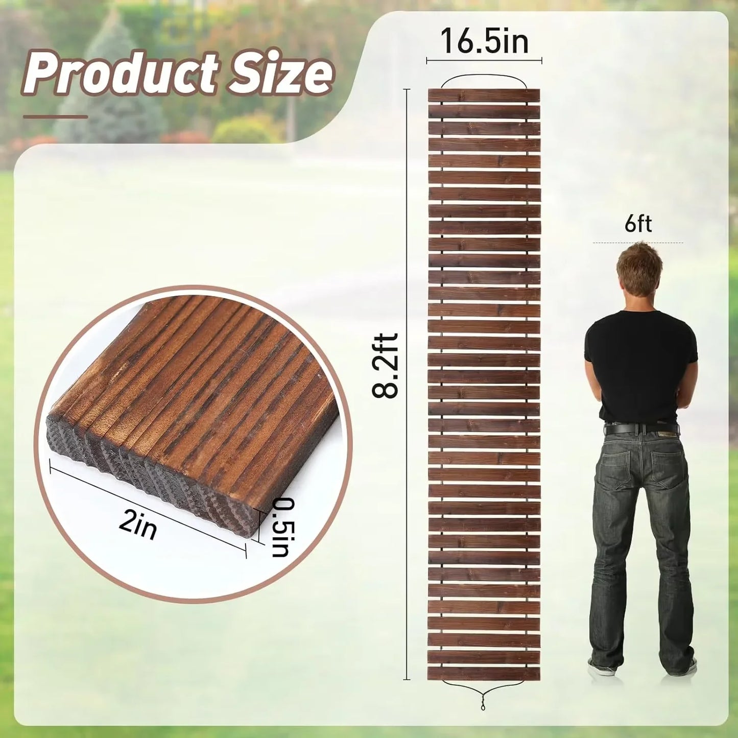 Wooden Garden Pathway - Roll-Out Outdoor Walkway for Patio, Beach, Backyard, Weddings & Events