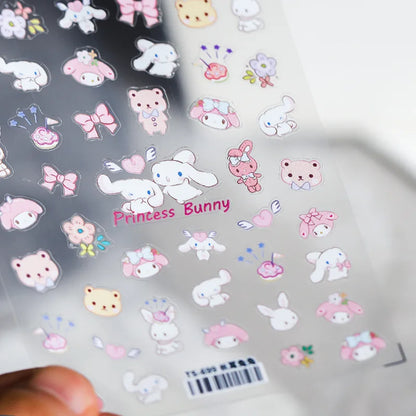 Cute Snoopy 5D Nail Stickers – Cartoon Anime Nail Art Decoration