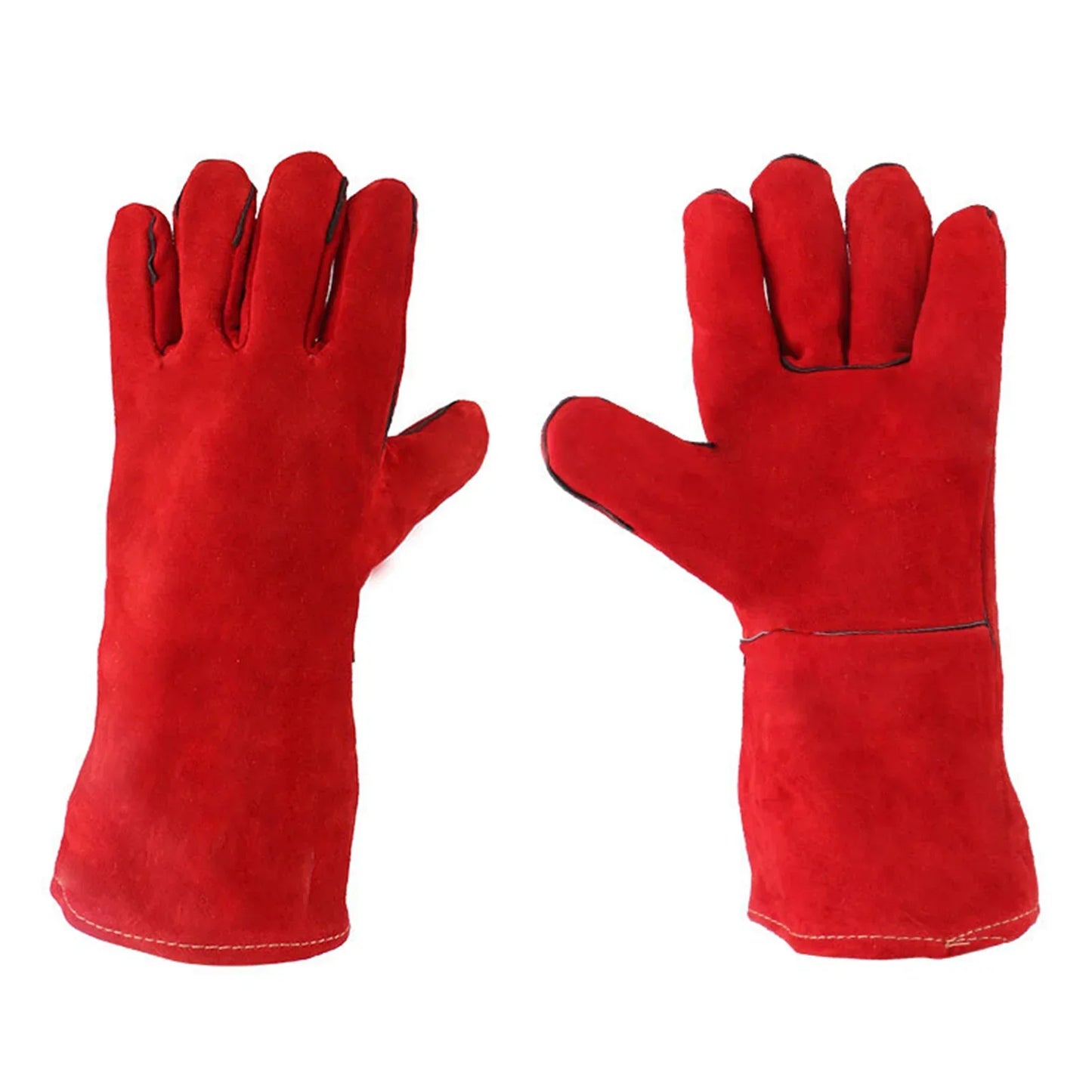Leather Welding Gloves – Fire/Heat Resistant Work Gloves for MIG, TIG, Stick, Forge & BBQ Grill Safety