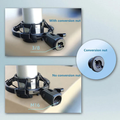 Professional Condenser Microphone Shock Mount - Universal Studio Recording Holder Bracket for Large Diaphragm Mics