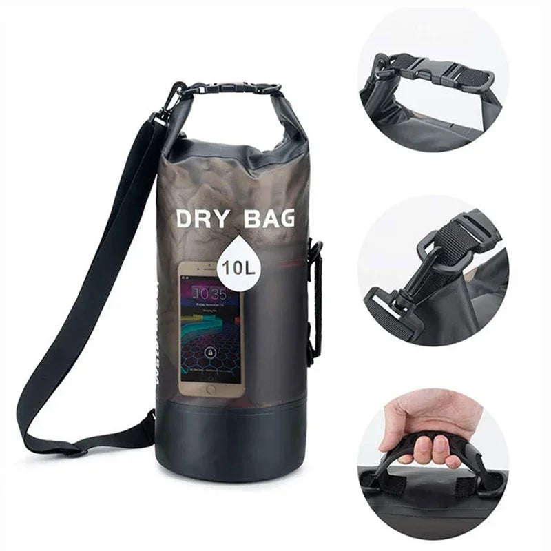 10L/20L Waterproof Dry Bag – Storage Pouch for Swimming, Trekking, Rafting, Boating & Kayaking (Backpack XD117Y)
