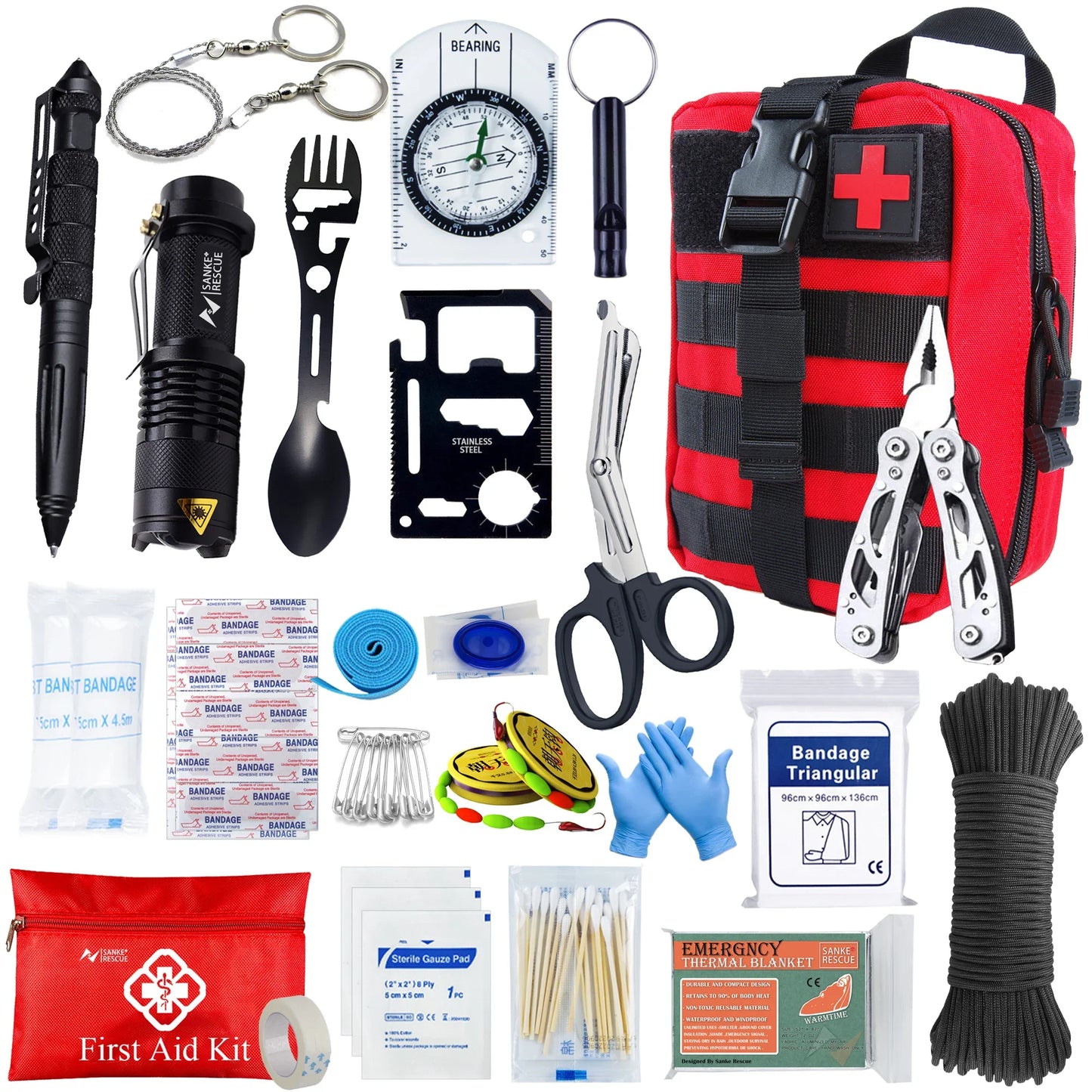 Survival First Aid Kit - MOLLE Outdoor Emergency Trauma Bag for Camping Hiking IFAK EDC Adventure Gear